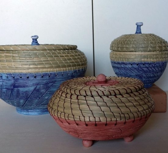 Cesteria a spirale su ceramica – Roma